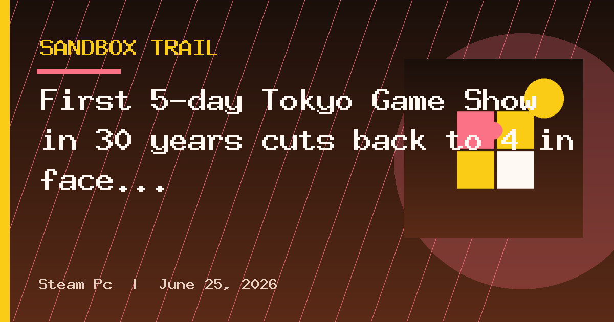 First 5-day Tokyo Game Show in 30 years cuts back to 4 in face