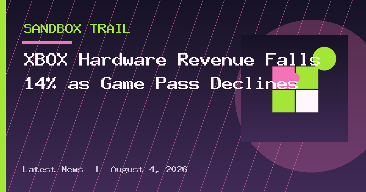 XBOX Hardware Revenue Falls 14% as Game Pass Declines